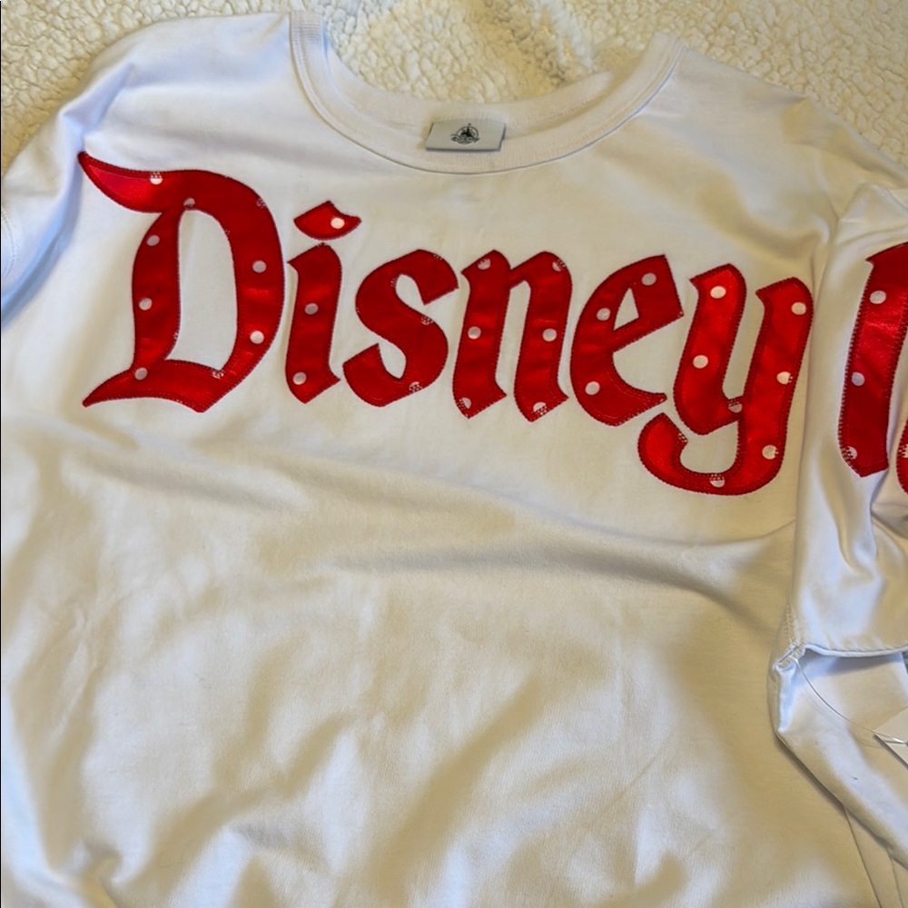 Disney White and Red Long Sleeve Tee
